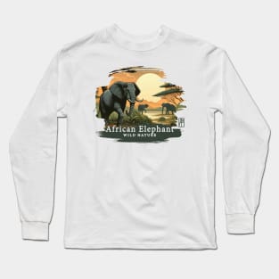 African Elephant - WILD NATURE - ELEPHANT -12 Long Sleeve T-Shirt